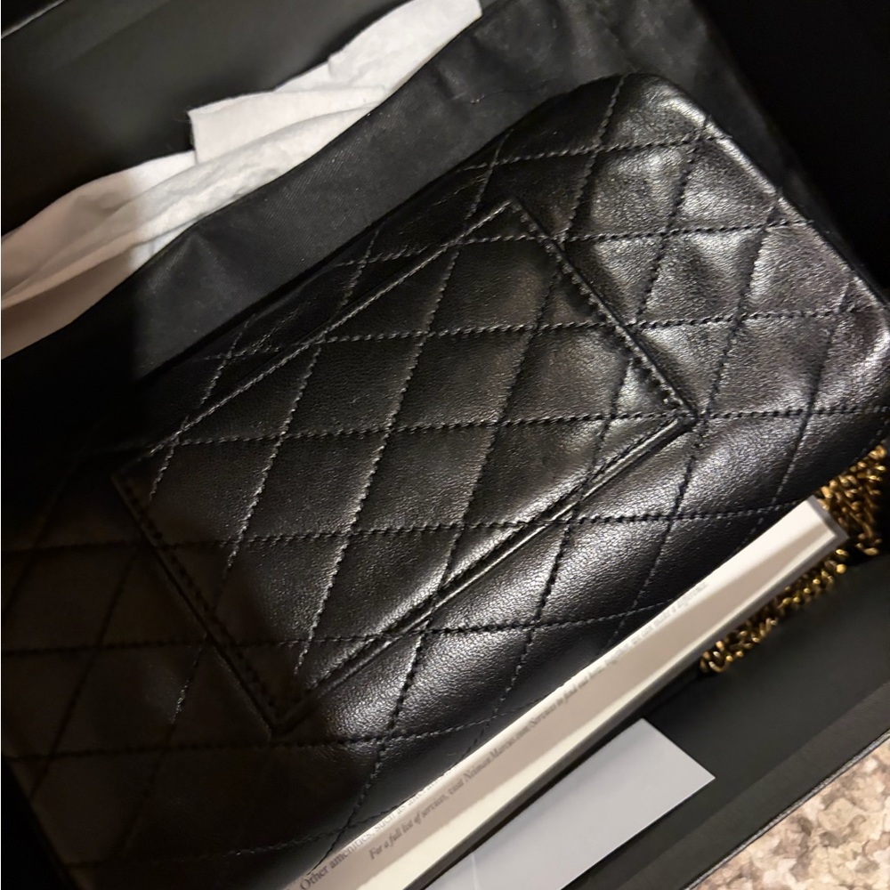 Saint Laurent Black Quilted Leather Chain Wallet - Picture 6 of 7